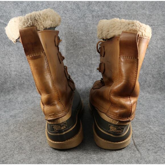 High Cascade Boots Mens 9 Winter Snow Shoes Leather Rubber Lined Lace Up Vintage main image 12